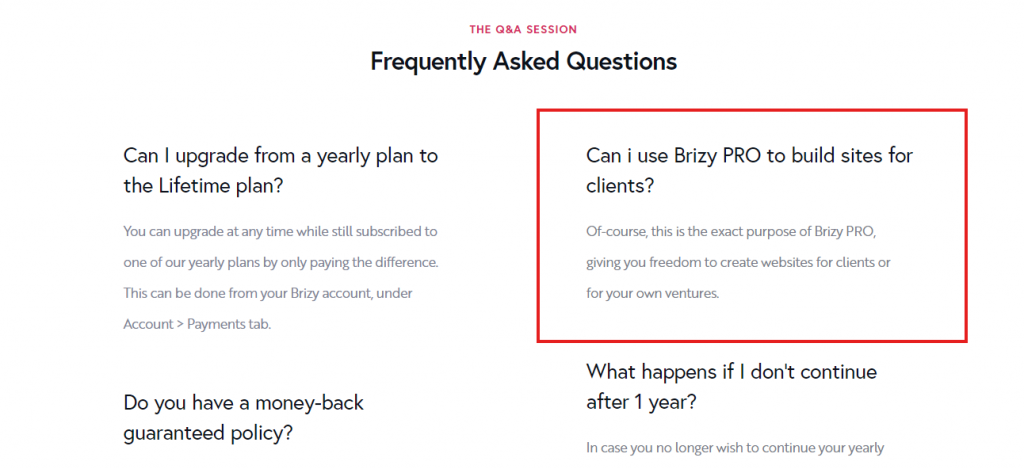 You can run a website development business with Brizy.