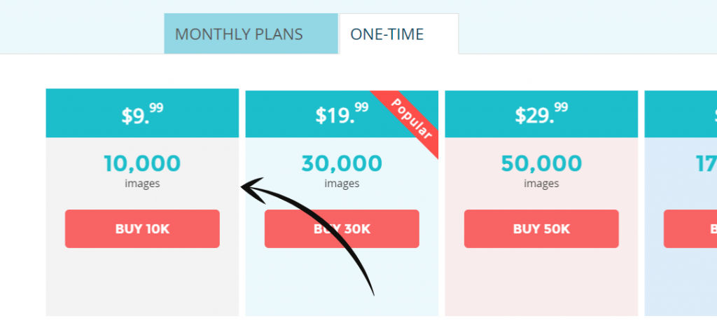 Choose from ShortPixel price plans