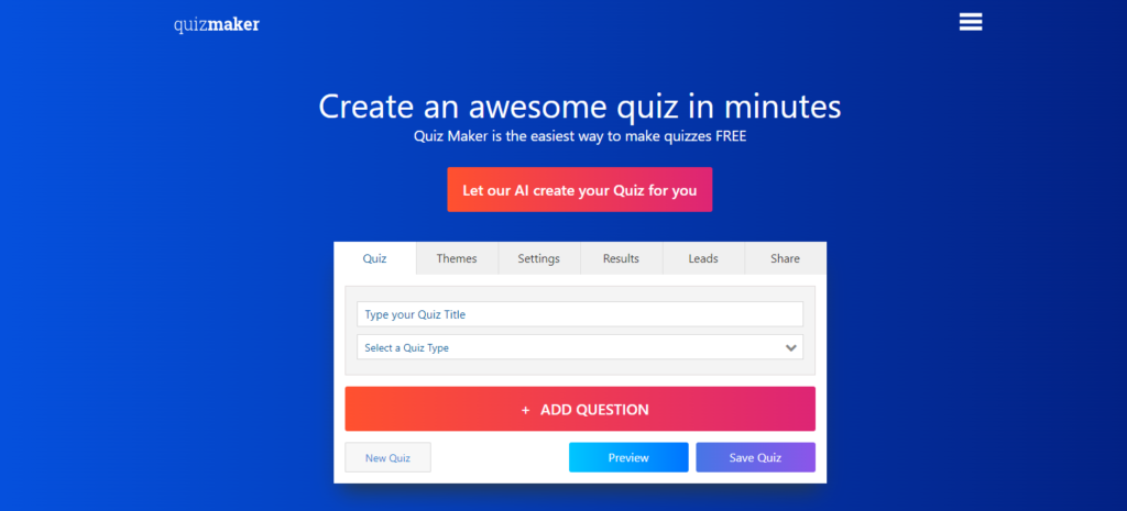 Quiz Maker is a WordPress plugin that allows you to create diagnostic content and quizzes that are widely used in English-speaking countries. It does more for free than any other WordPress plugin.