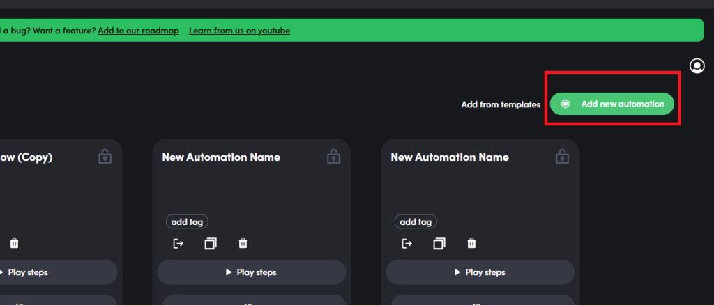 How to add a new automation in TaskMagic explained in this image