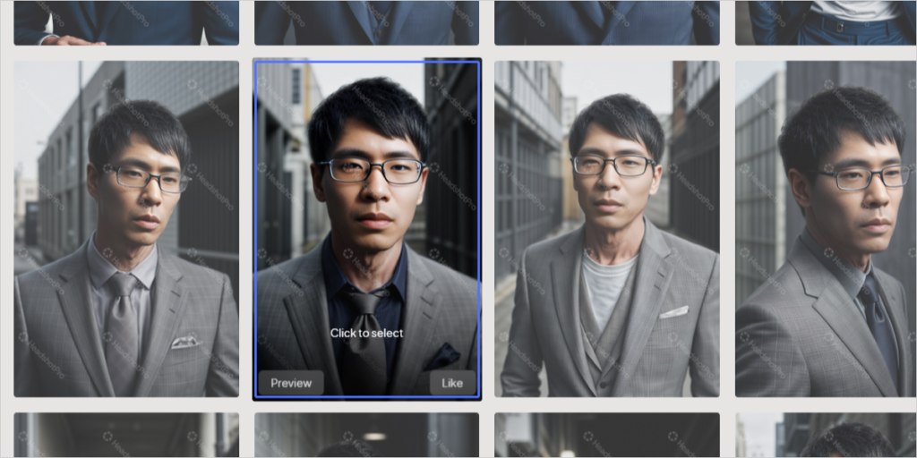 実際にHeadshotProで生成されたAIアバター写真の2つ目です。