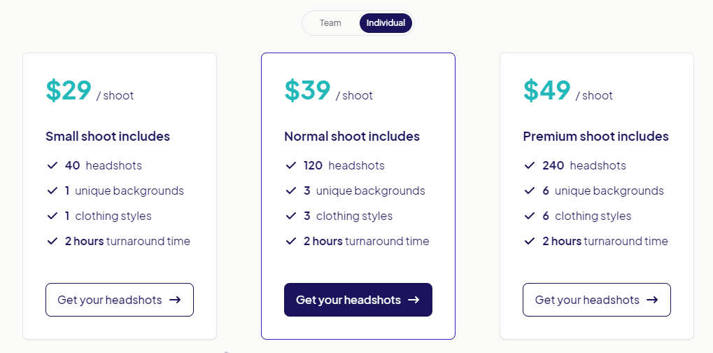You can also check HeadshotPro's pricing plans here.