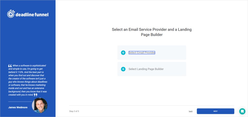 Deadline Funnel에서 통합할 수 있는 이메일 제공업체와 랜딩 페이지를 여기에서 선택할 수 있습니다.