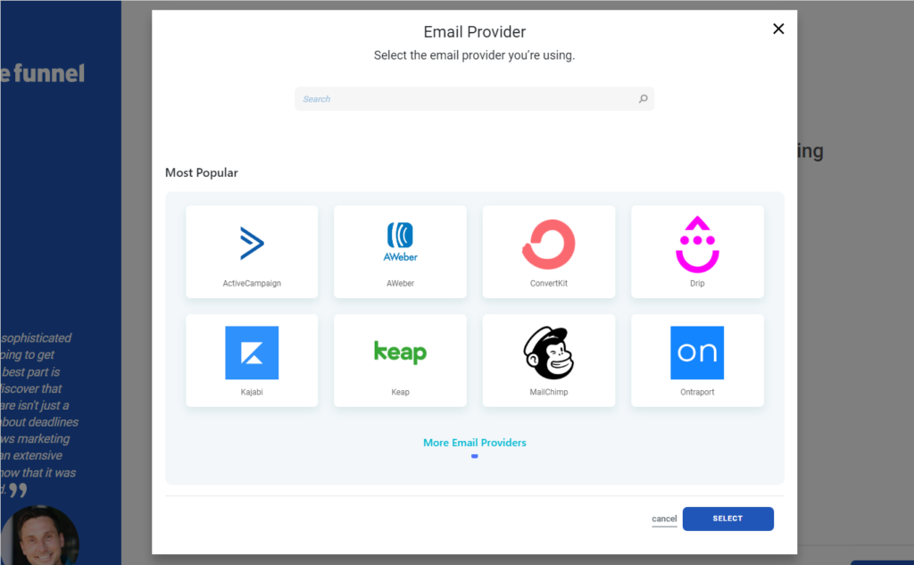 There are several email providers that can be integrated with this tool, for example.