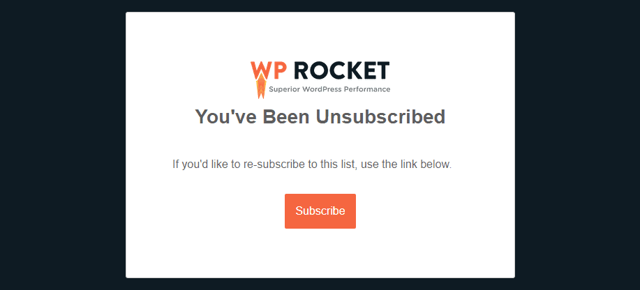 When you unsubscribe, you will be directed to this page. Never click the resubscribe button!