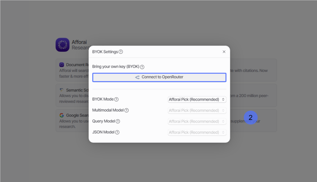 OpenRouter 계정과 연결해야 합니다 connect to OpenRouter를 합니다.