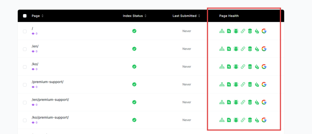 It is possible to check the indexing status of pages with URL Monitor.