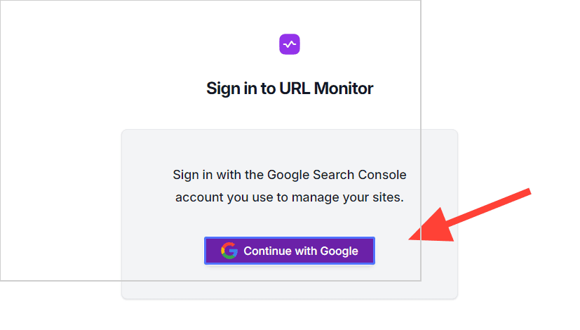 URL Monitorに登録 や ログインをする際には Google アカウントが必要になる