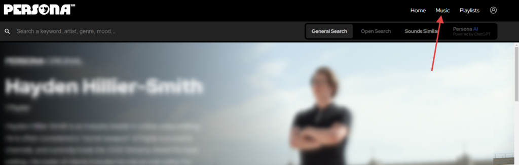 How to search for music on Persona Music