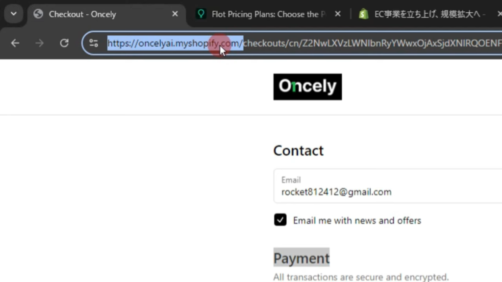 Oncelyでは、Shopifyを使用しているためクレジットカードの悪用のリスクは少ないです